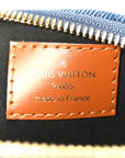 Denim Calfskin Reverse Monogram Malletage Alma BB Blue