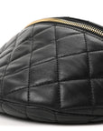 Lambskin Pearl Quilted CC Belt Bag Black