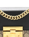 GG Supreme Monogram Calfskin Small Padlock Shoulder Bag Beige Black Cuir