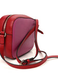 Dollar Calfskin Bi-Color Small Soho Disco Bag New Rosette Hibiscus Red