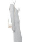 Calfskin Matelasse Super Mini GG Marmont Shoulder Bag White