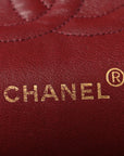Lambskin Quilted Medium Double Flap Navy