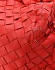 Nappa Intrecciato Ruffle Tote Red