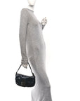 Satin Beaded Baguette Blue Brown