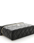 Caviar Quilted Top Handle Slim Vanity With Chain Black