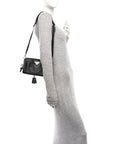 Saffiano Lux Mini Boston Crossbody Bag Black