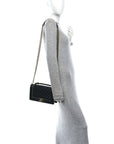 Calfskin Quilted Medium Boy Top Handle Flap Black
