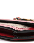 GG Supreme Monogram Web Queen Margaret Chain Wallet Red