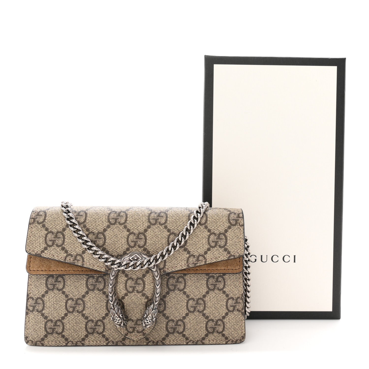 GG Supreme Monogram Super Mini Dionysus Shoulder Bag Taupe