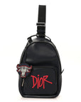 X SHAWN STUSSY Grained Calfskin Ox Head Crossbody Backpack Navy Blue