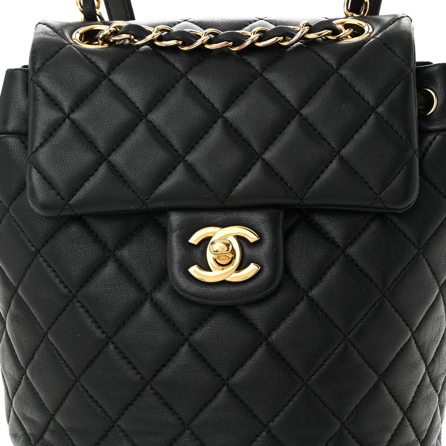 Lambskin Quilted Mini Urban Spirit Backpack Black