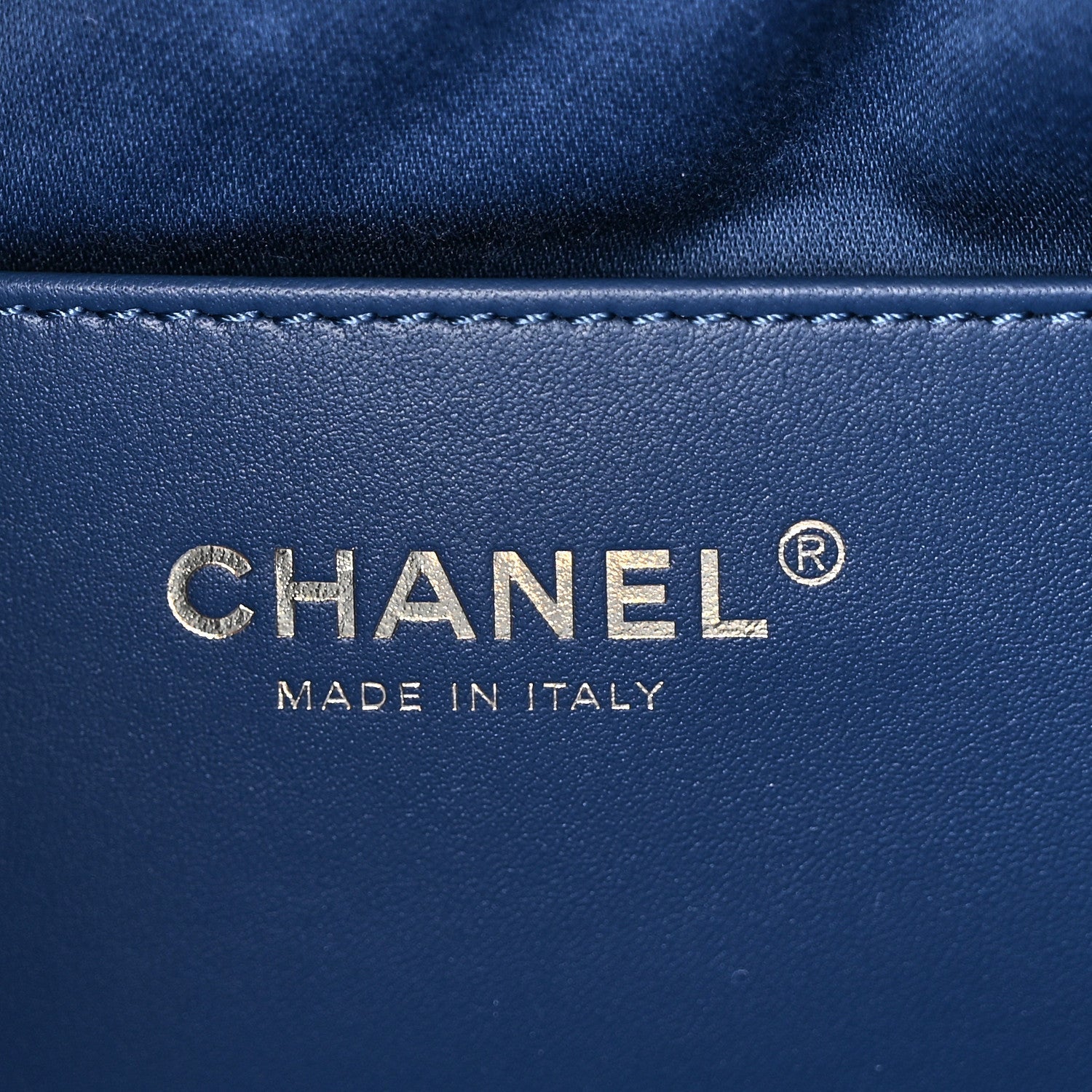 Washed Denim Quilted Mini CHNL 25 Handbag Blue