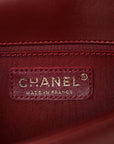 Lambskin Quilted Small Boy Flap Dark Red