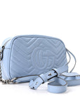Calfskin Matelasse Small GG Marmont Chain Shoulder Bag Porcelain Light Blue