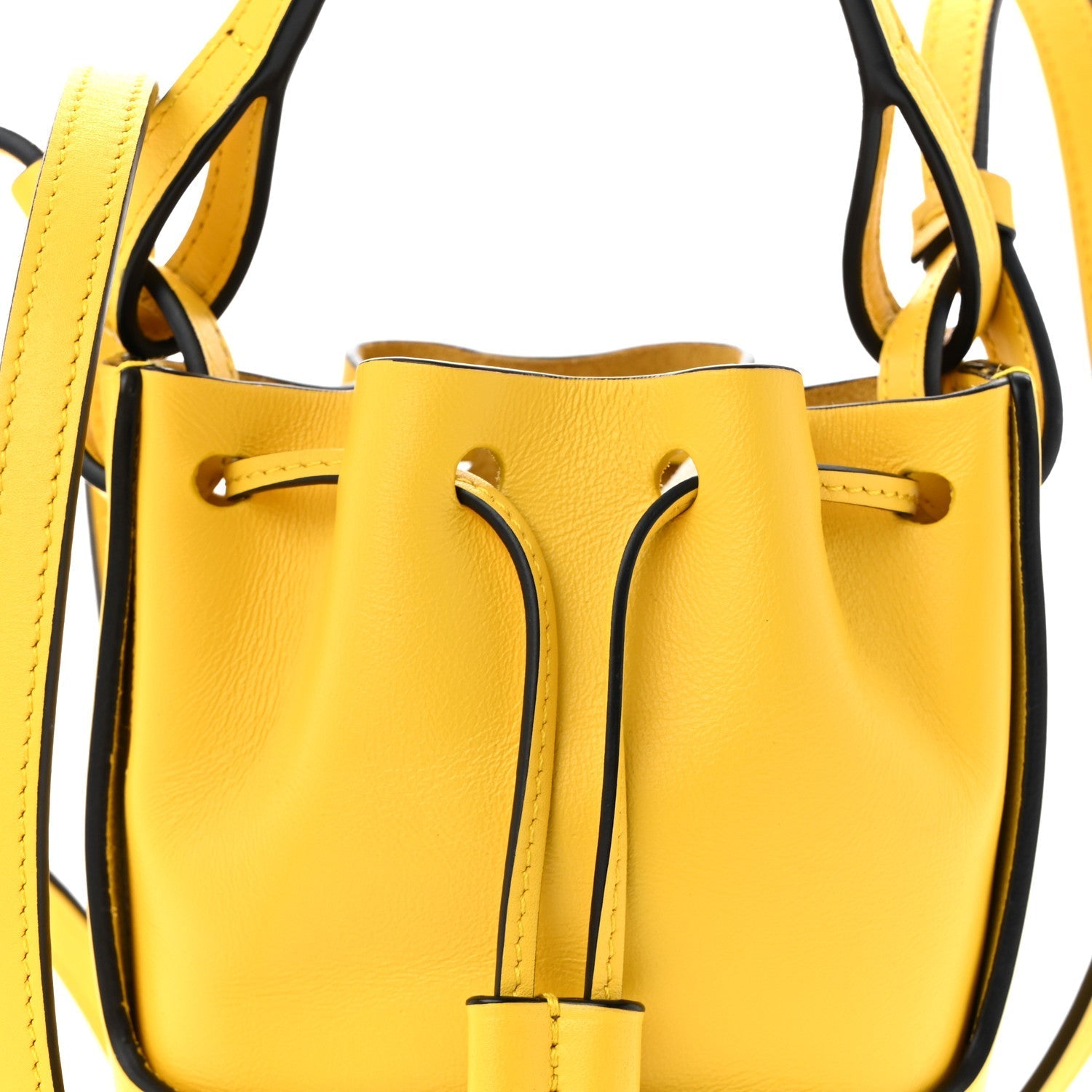 Calfskin Mini Balloon Bucket Bag Yellow