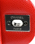 Caviar Quilted Medium Double Flap Red