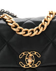 Lambskin Quilted Medium CHNL 19 Flap Black