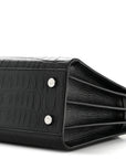 Calfskin Crocodile Embossed Baby Sac De Jour Black