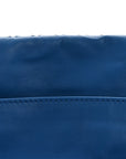 Nappa Intrecciato Small Chain Crossbody Blue