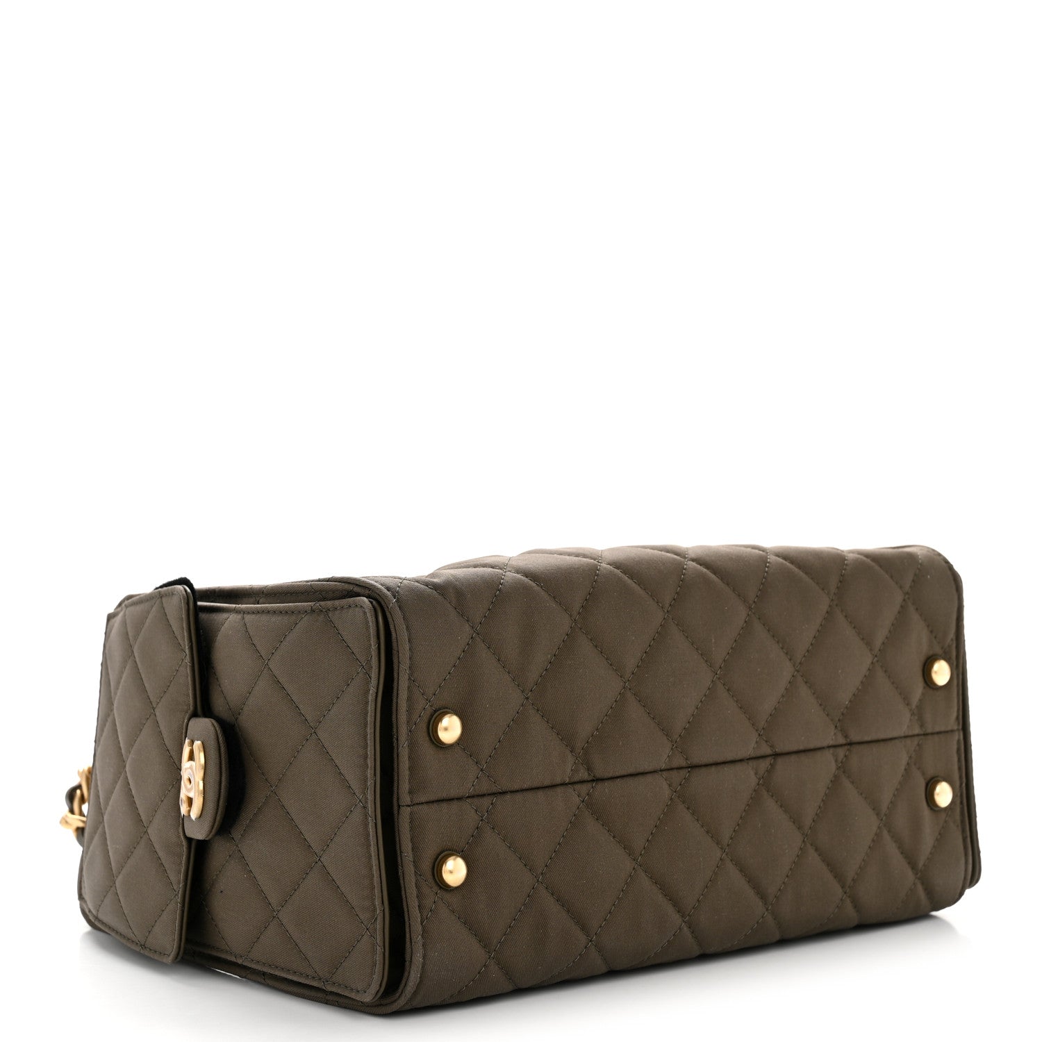 Canvas Quilted Small CHNL 25 Handbag Khaki