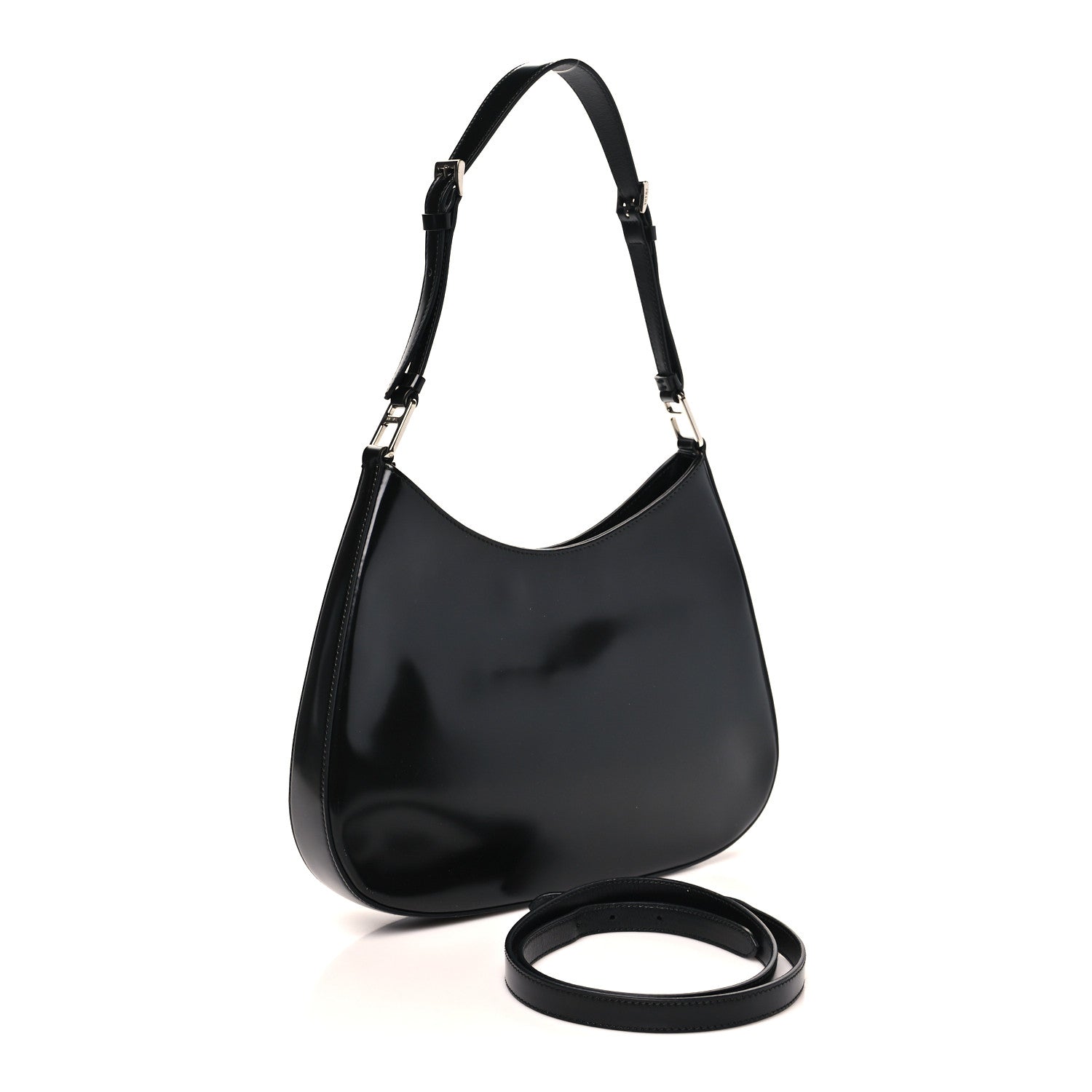 Spazzolato Large Cleo Adjustable Strap Shoulder Bag Black