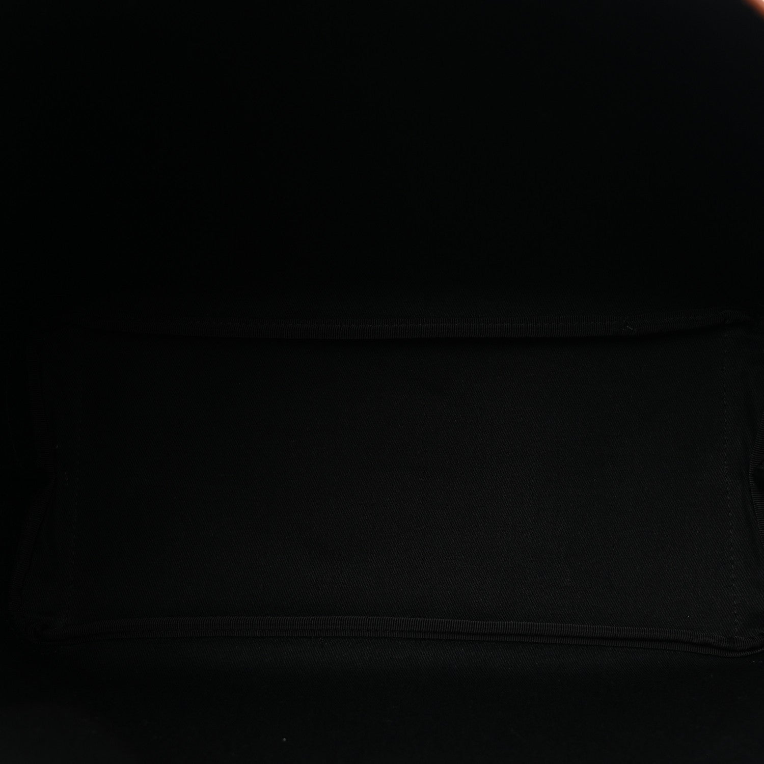 Coated Canvas Calfskin La Greca Signature Shopper Tote Bag Black Caramel