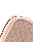 Nappa Intrecciato Small Bi-Fold Zip Wallet Pink