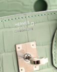 Matte Alligator Birkin Sellier 25 Vert D'eau