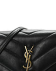 Calfskin Y Quilted Monogram Toy Loulou Crossbody Bag Black