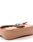 Calfskin Matelasse Aria Super Mini GG Marmont Shoulder Bag Camelia