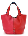 Taurillon Clemence Casaque Picotin Lock 22 MM Rouge De Coeur Rose Extreme Bleu Zanzibar
