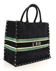 Suede Large L'Air Book Tote Black