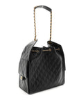 Caviar Quilted Medium CHNL 25 Handbag Black