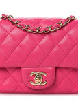 Lambskin Quilted Mini Square Flap Pink