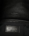 Lambskin Quilted Monogram Monochrome Medium Loulou Puffer Chain Satchel Black
