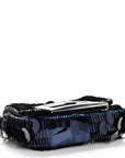 Sequin Paillettes Shiny Nappa Sex and the City Nano Maxi Buckle Baguette Charm Blue