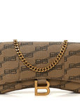Coated Canvas BB Monogram Hourglass Chain Bag Beige Brown