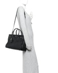 Grained Calfskin Small Supple Sac De Jour Black
