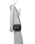 Calfskin Y Quilted Monogram Toy Loulou Crossbody Bag Black