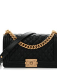 Caviar Quilted Medium Boy Flap Black