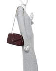 Lambskin Chevron Quilted Medium LouLou Rouge Cabernet