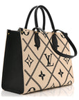 Empreinte Monogram Giant Broderies Onthego MM Cream Black