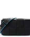Grained Calfskin Intrecciato Cassette Belt Bag Deep Blue Pool