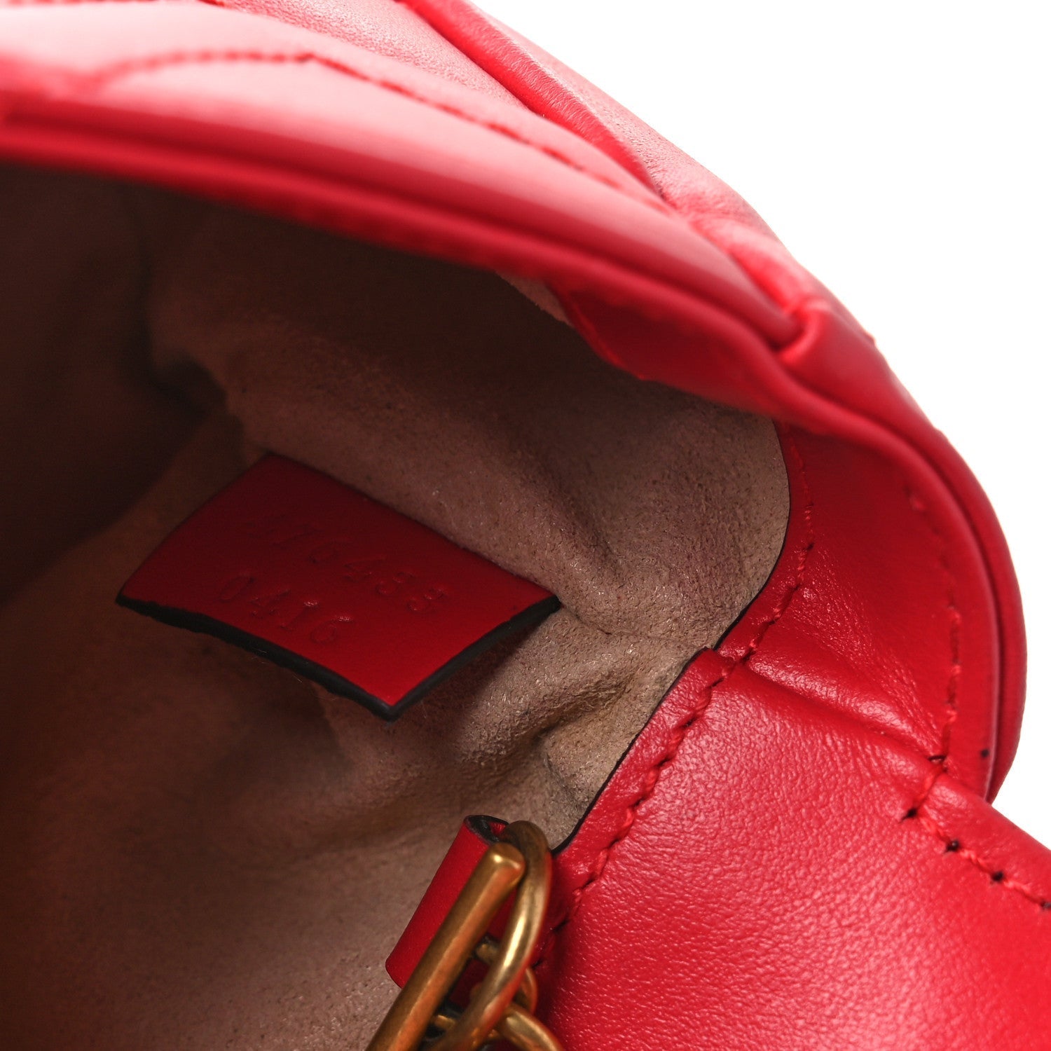 Calfskin Matelasse Super Mini GG Marmont Shoulder Bag Hibiscus Red
