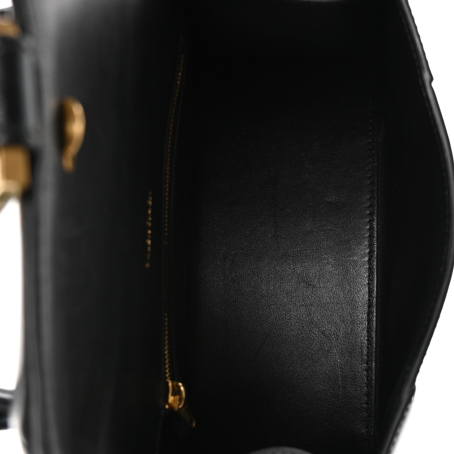 Shiny Box Calfskin Small Hourglass Top Handle Bag Black
