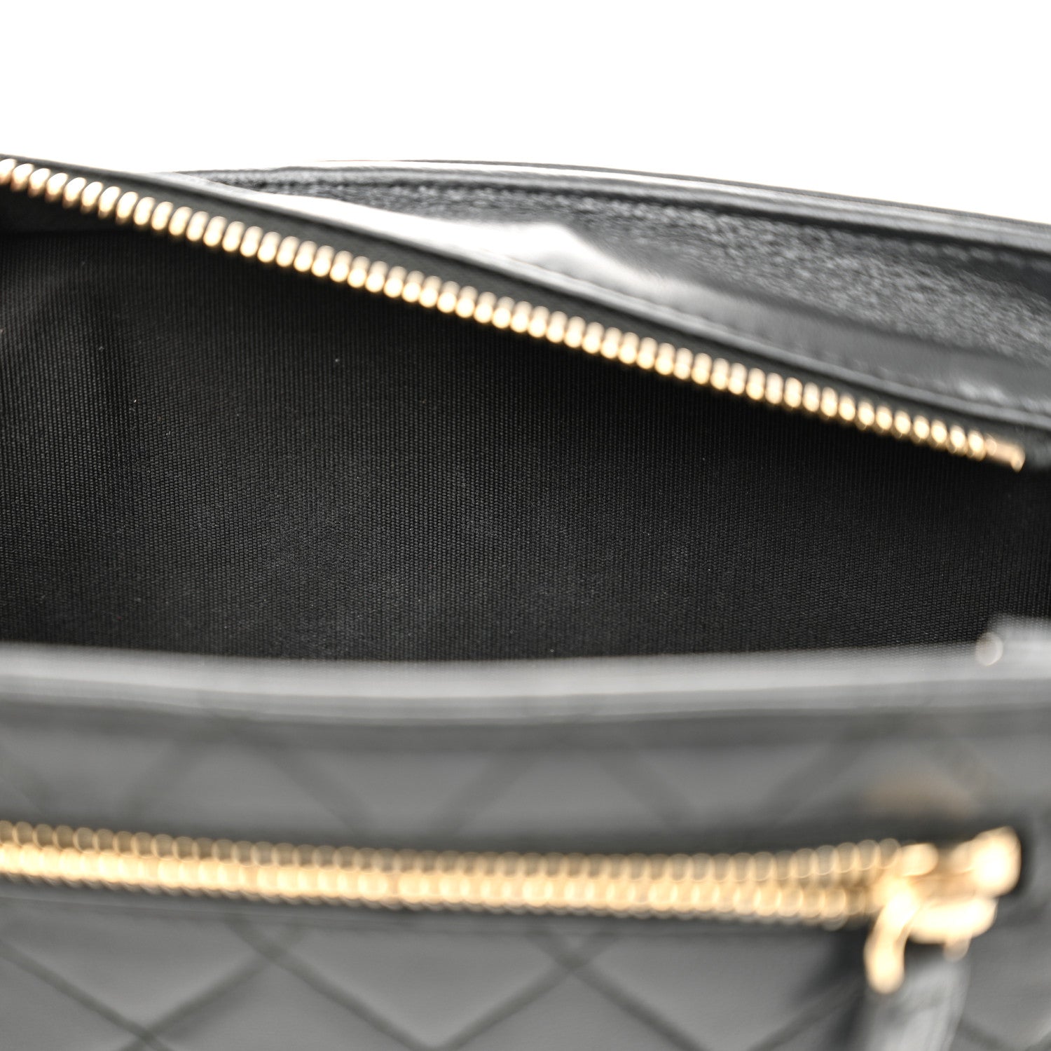 Lambskin Quilted Square Front Pocket Clutch With Chain Black