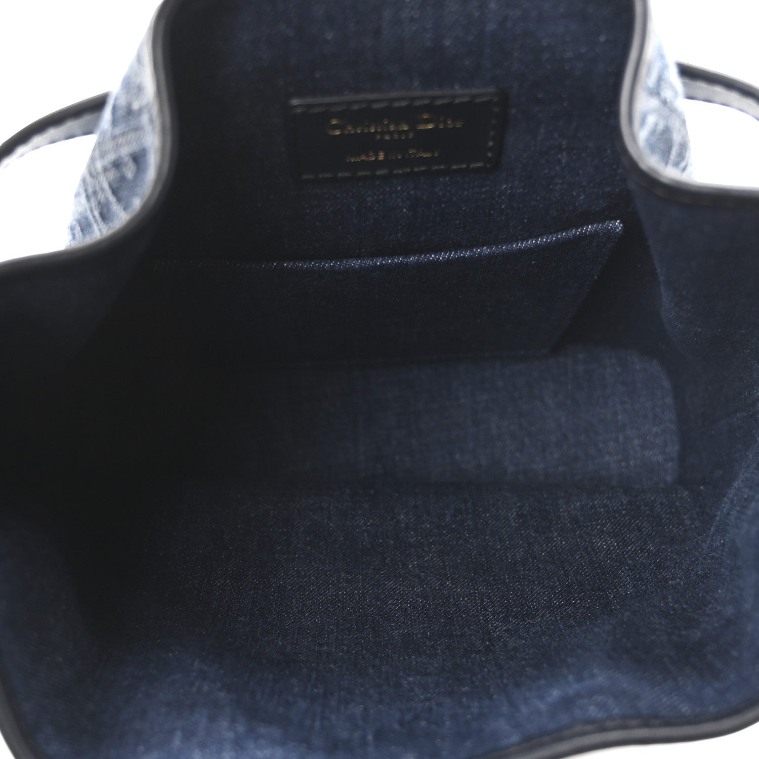 Denim Jacquard Oblique C'est D1OR Bucket Bag Blue