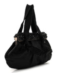 Tessuto Nylon Bead Evening Bag Black