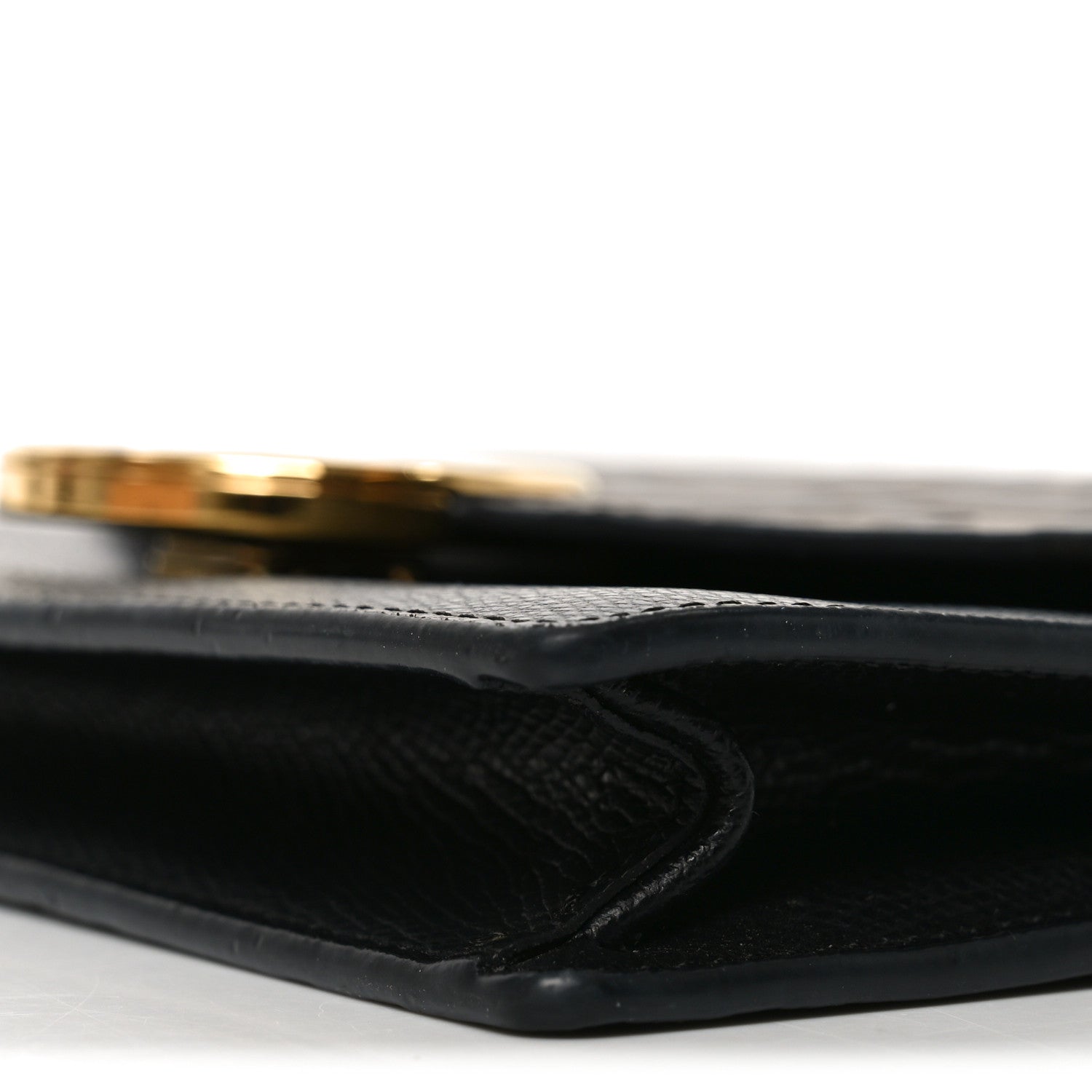 Vitello Cruise F is FNDI Bi-Color FF 1974 Embossed Medium Envelope Wallet On Chain Black Maya