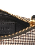 Wool Nappa Micro Houndstooth Nano FNDIgraphy Hobo Charm Beige Moro